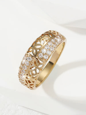 Anel banhado a ouro com pedras - Elfmaeve