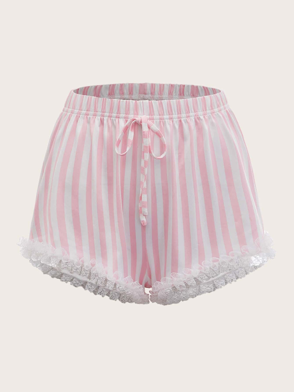 Shorts listrado com renda - Elfmaeve