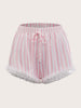 Shorts listrado com renda - Elfmaeve