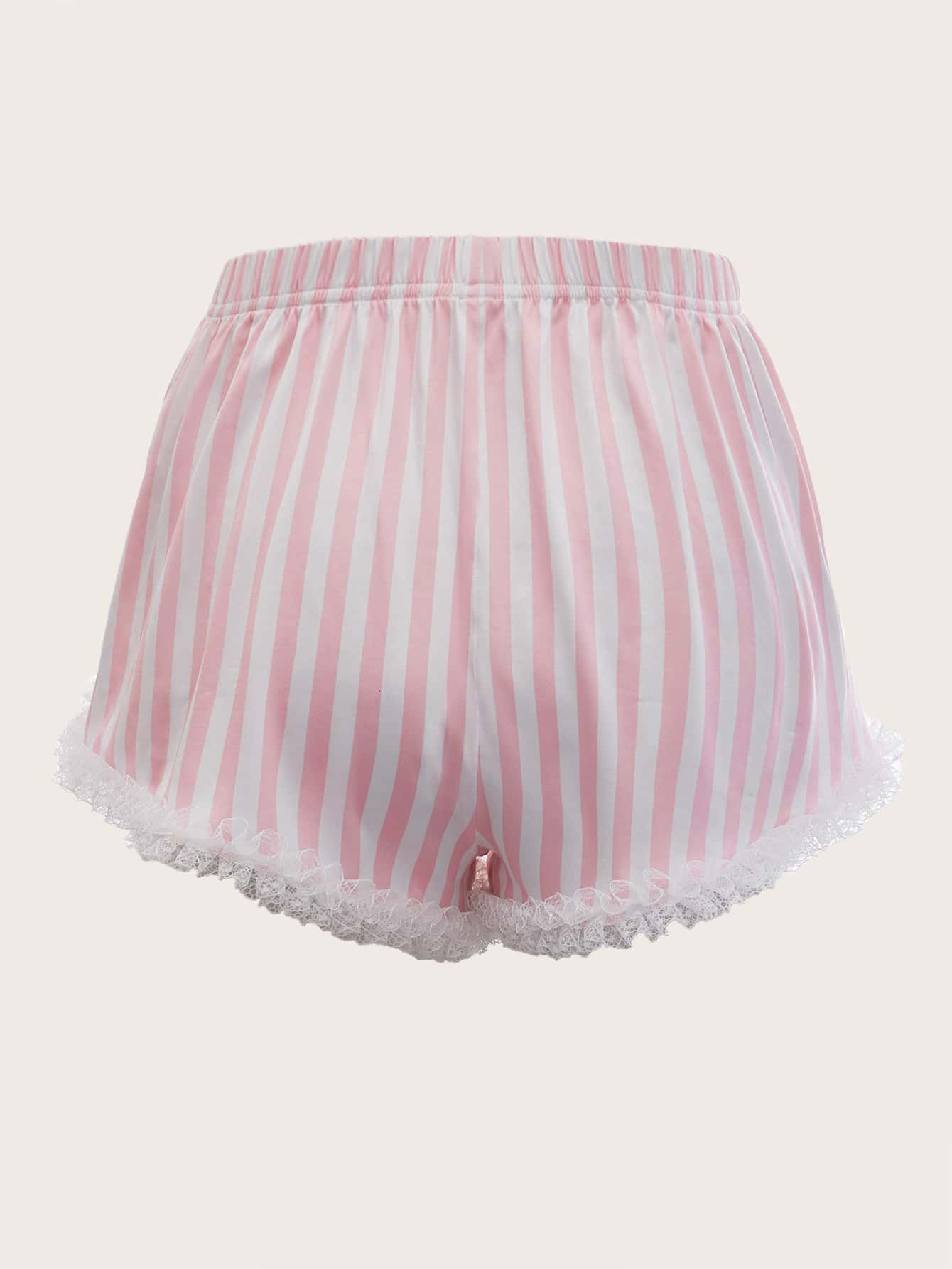 Shorts listrado com renda - Elfmaeve