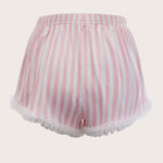 Shorts listrado com renda - Elfmaeve