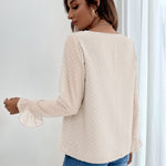 Blusa com ponto suíço e manga de flounce - Elfmaeve