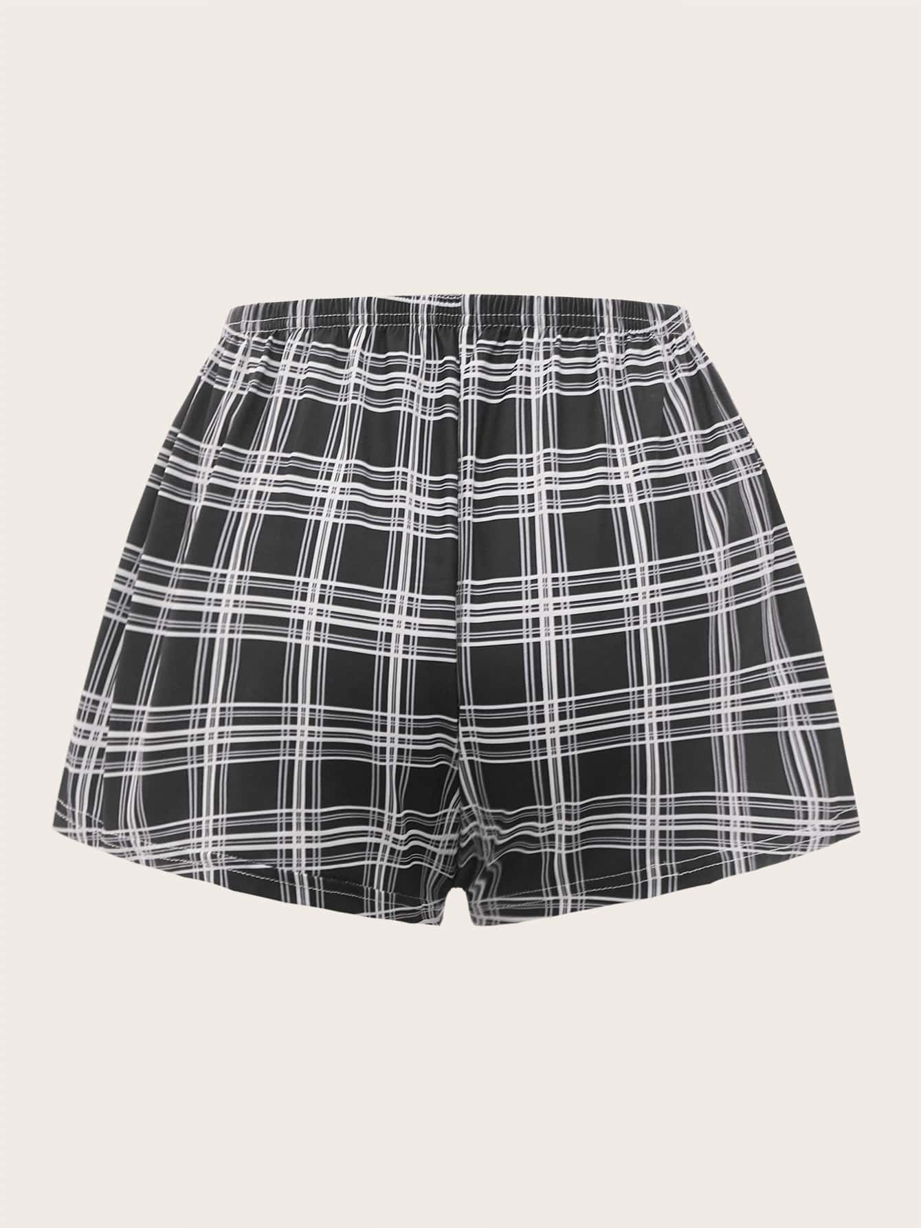 Shorts feminino xadrez para dormir - Elfmaeve