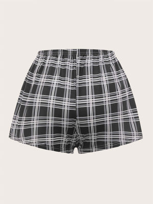 Shorts feminino xadrez para dormir - Elfmaeve