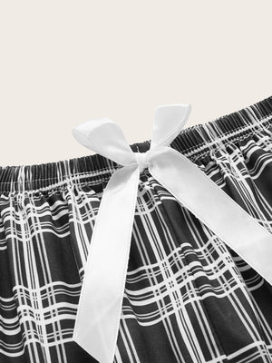 Shorts feminino xadrez para dormir - Elfmaeve