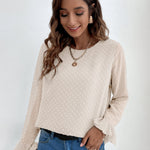 Blusa com ponto suíço e manga de flounce - Elfmaeve