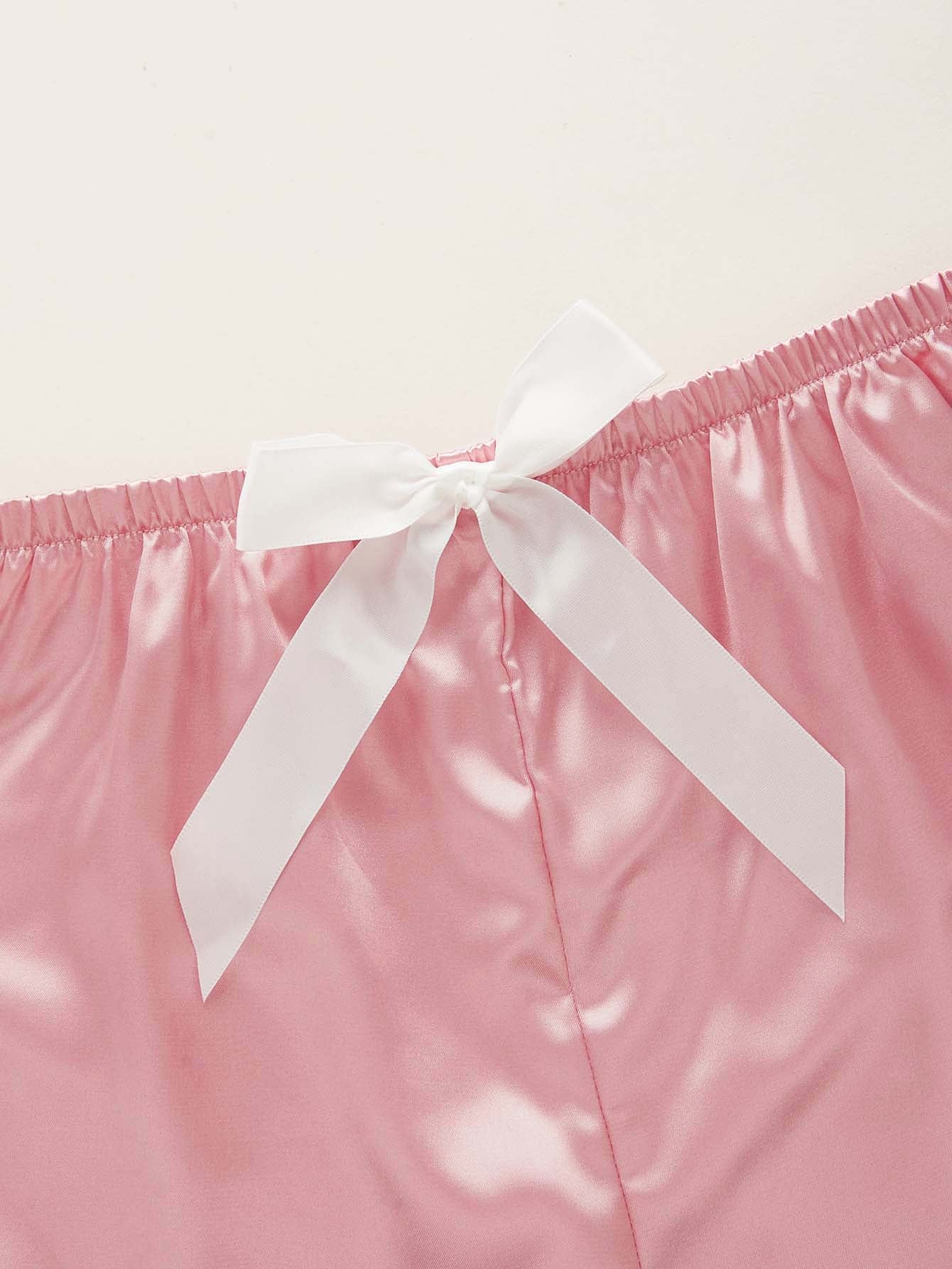 Shorts feminino de cetim para dormir - Elfmaeve