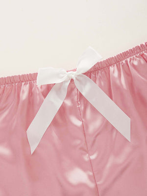 Shorts feminino de cetim para dormir - Elfmaeve