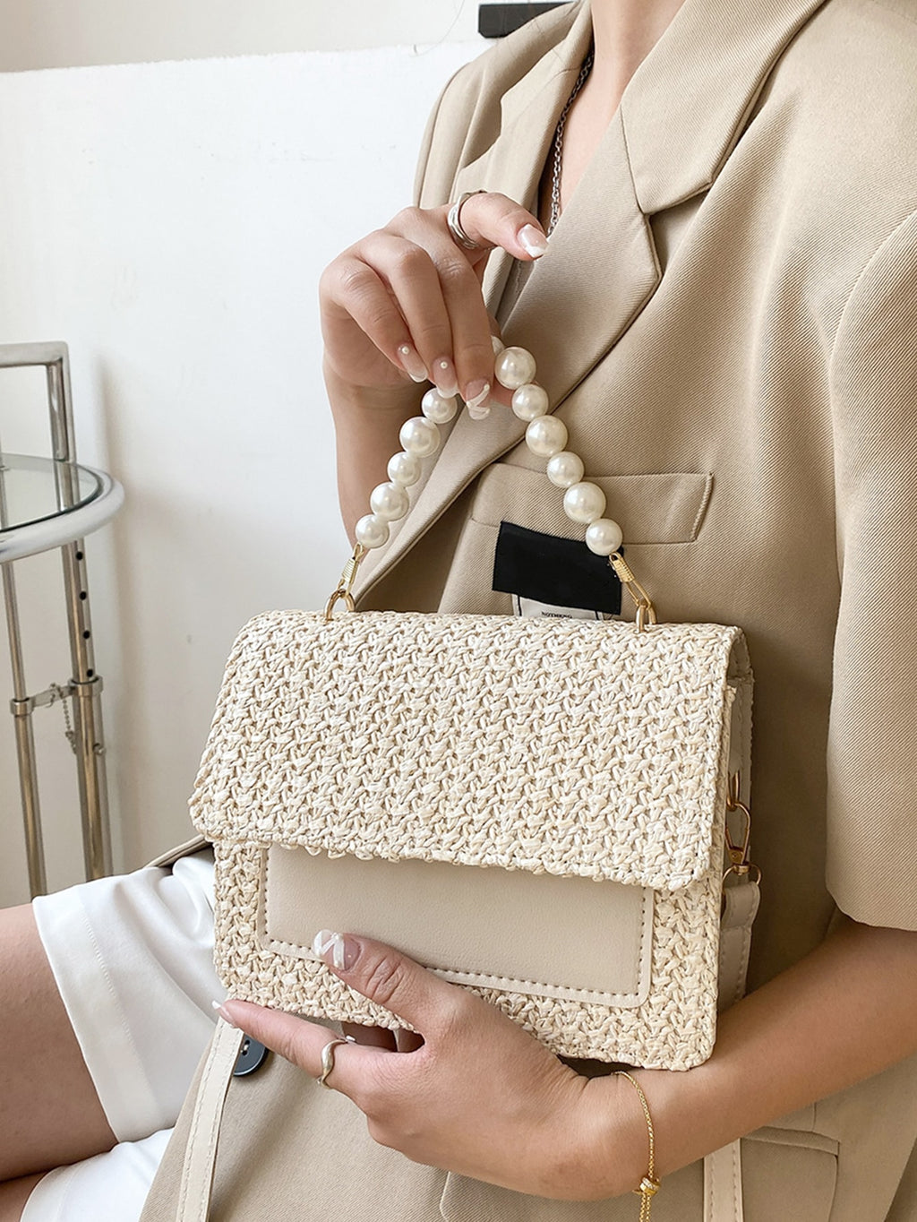 Bolsa feminina de perólas - Elfmaeve