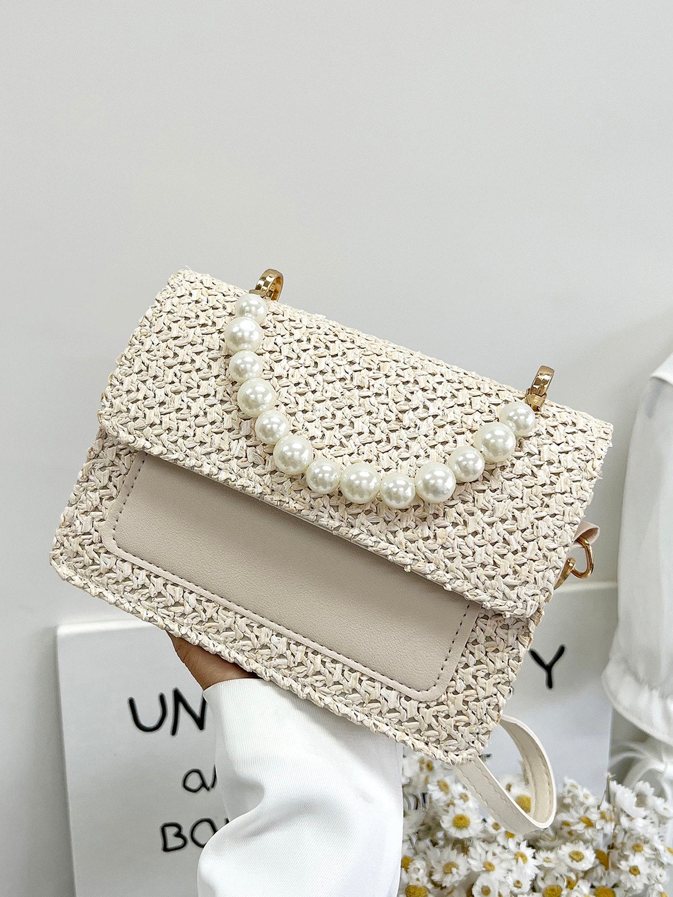 Bolsa feminina de perólas - Elfmaeve