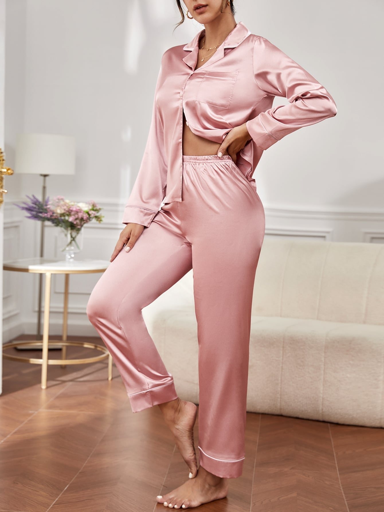 Conjunto de pijama de cetim Elfmaeve - Elfmaeve