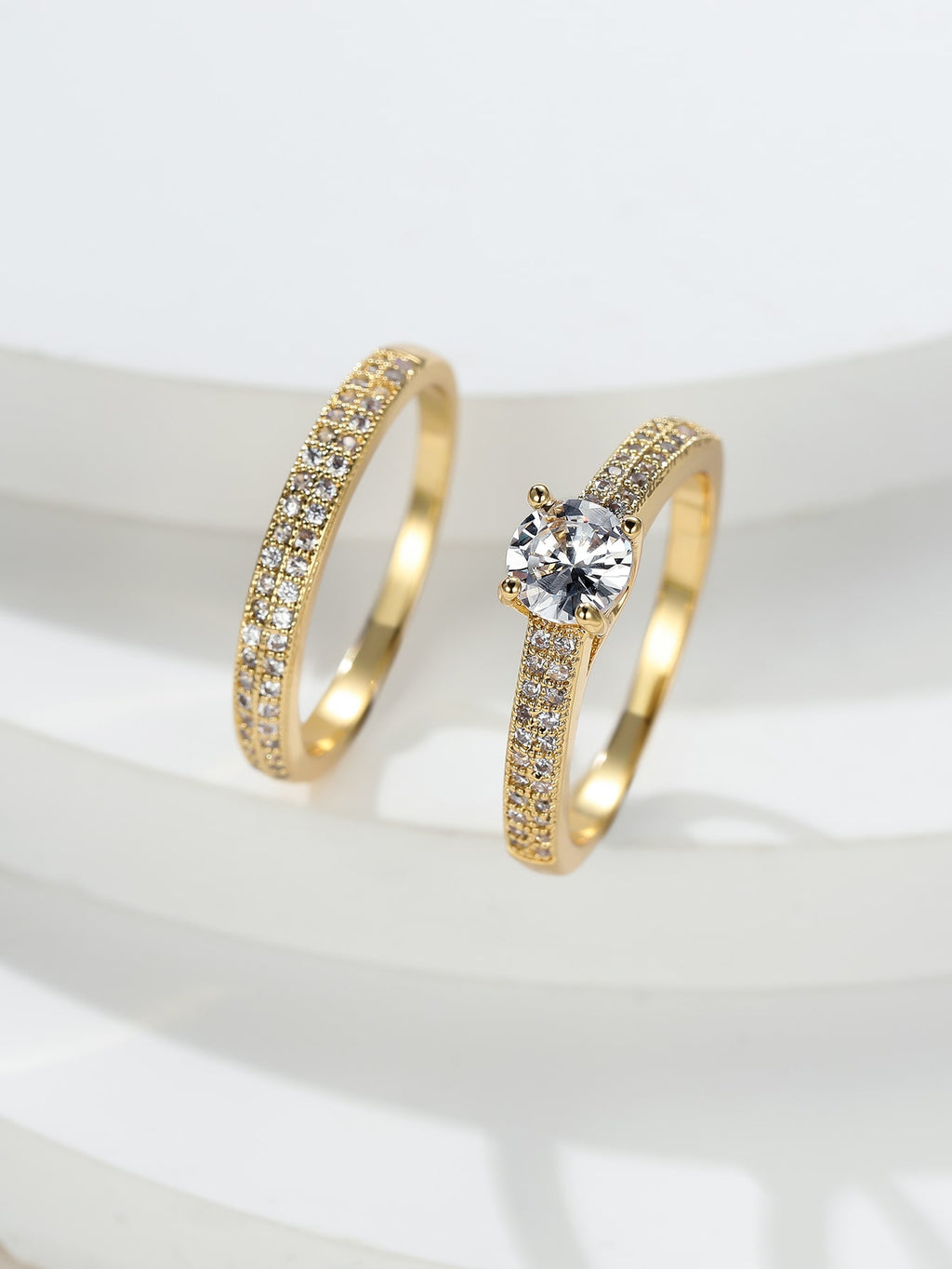 Kit anéis - banhado a ouro com strass - Elfmaeve