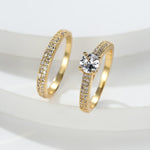Kit anéis - banhado a ouro com strass - Elfmaeve