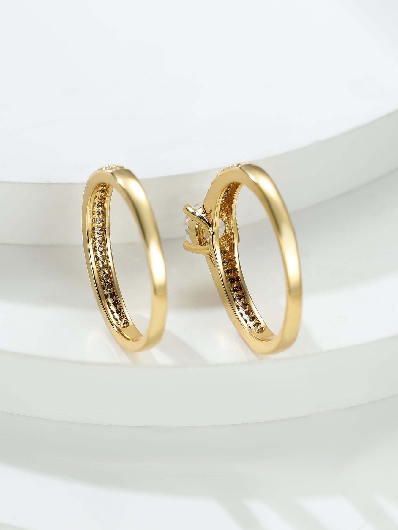 Kit anéis - banhado a ouro com strass - Elfmaeve