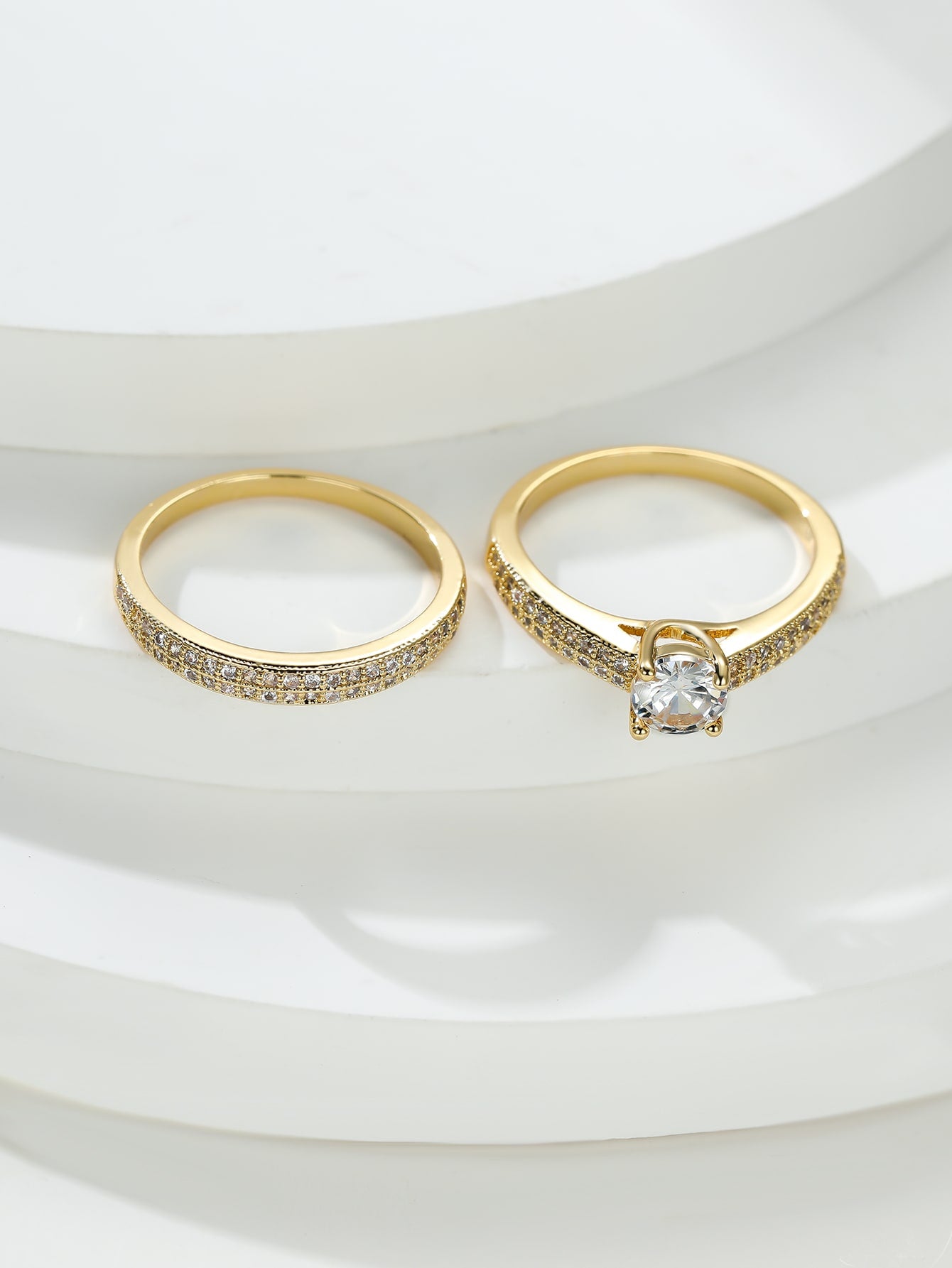 Kit anéis - banhado a ouro com strass - Elfmaeve