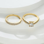 Kit anéis - banhado a ouro com strass - Elfmaeve