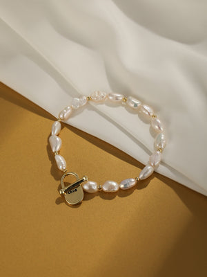 Pulseira de pérolas naturais - Elfmaeve
